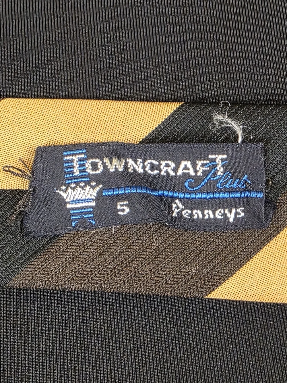 Towncraft Gold Black Striped Tie 3” Classic 90s Retro